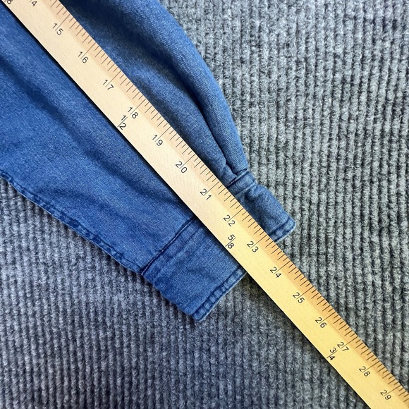 Wrangler Authentics Sherpa Lined Denim Shirt Jacket Men's Medium Blue Jean - Picture 12 of 14